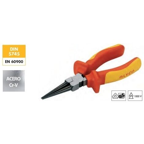 ALYCO ALICATE 1000V.PUNTA REDONDA 160 MM.