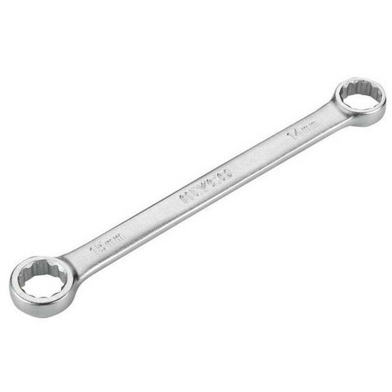 

ALYCO 191325 - Llave de estrella plana Cr V satinado mate bocas pulidas UNE 16545 DIN 837 14x15 mm