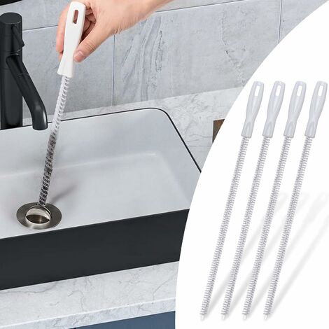 Alyvisun 4 Pezzi Spazzola per Pulizia Tubature e Lavello, 45cm Spazzola per La Pulizia Dello Scarico e Condotte Dell'acqua