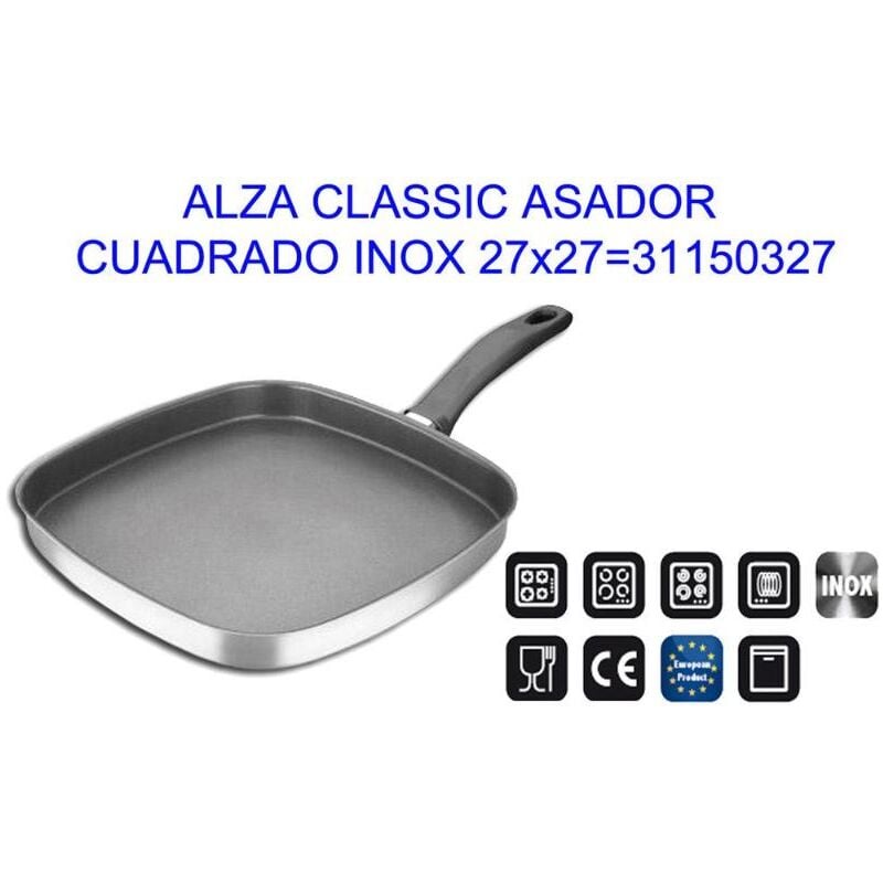 

alza classic asador cuadrado inox 27x27 31150327 - Mibricotienda