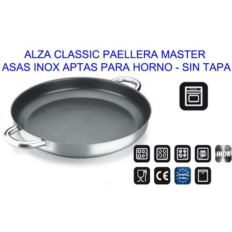 

alza classic paellera master inox 26 s-tapa apta horno - Mibricotienda