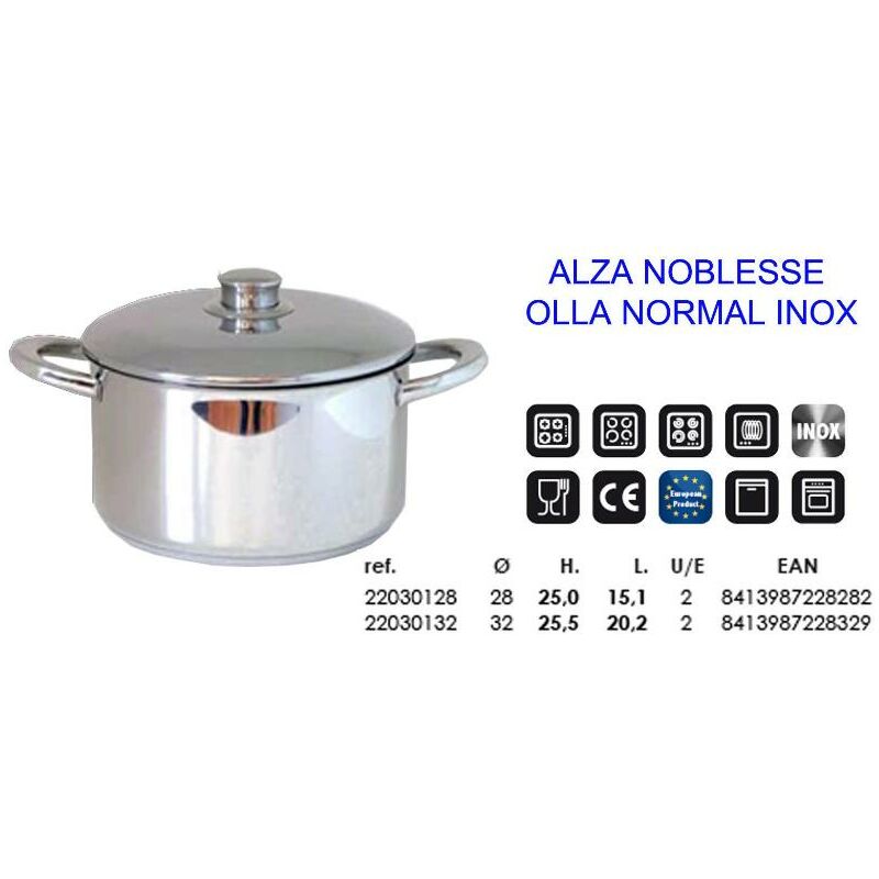 

alza noblesse olla inox 40 altura 22,3 cm litros 27,5 22030040 - Mibricotienda