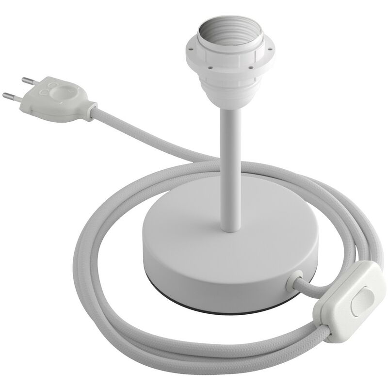 Image of Creative Cables - Alzaluce per paralume - Lampada da tavolo in metallo 10 cm - Bianco opaco - Bianco opaco