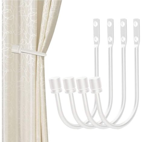 alzapaños para cortinas, ganchos en forma de U para colgar en la pared, con borlas, color negro