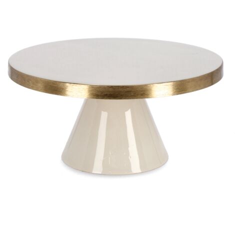 Alzata decorativa velma oro beige in metallo per uso decorativo