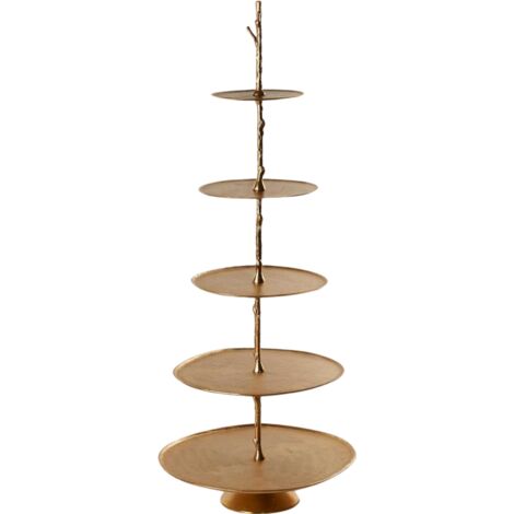 Alzata in alluminio color oro, decorazione natalizia moderna ed elegante, da 151 cm