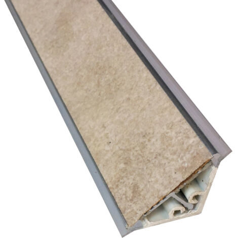 SET ALZATINA 2 PEZZI DA 2 METRI – Spalletta Per Top Cucina Colore Travertino, Completa Di Finali, Resistente, Made In Italy