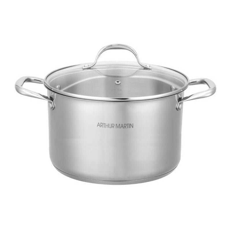 Arthur Martin - AM1022 Marmite 36 cm avec couvercle – Acier Inoxydable – Tous feux dont induction