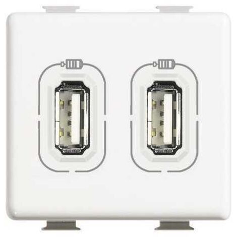Am5285C2 Enchufe Cargador USB 2M Color Blanco Matizado