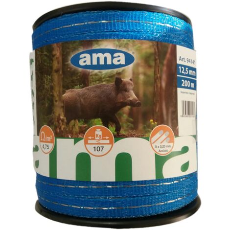 AMA Banda per recinti elettrici blu Premium line da 200 m per cinghiali