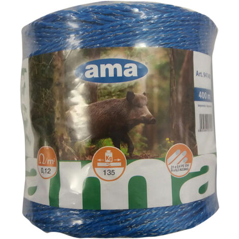 AMA Corda Premium line per cinghiali 400 m Bianca per recinti elettrici