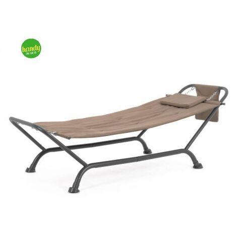 Amaca con supporto in acciaio e cuscino Thalos per giardino 96 x 232 cm