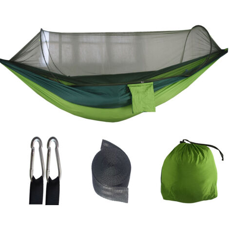 Amaca da campeggio ultraleggera da viaggio, capacità di carico 300 kg, traspirante, asciugatura rapida (290x140 cm)  per interni/esterni, giardino, verde