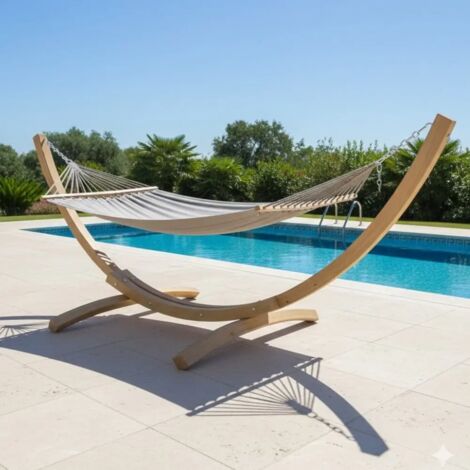 Amaca da Giardino Autoportante Legno Pino Impregnato 9x9cm - Made in Italy, Naturale