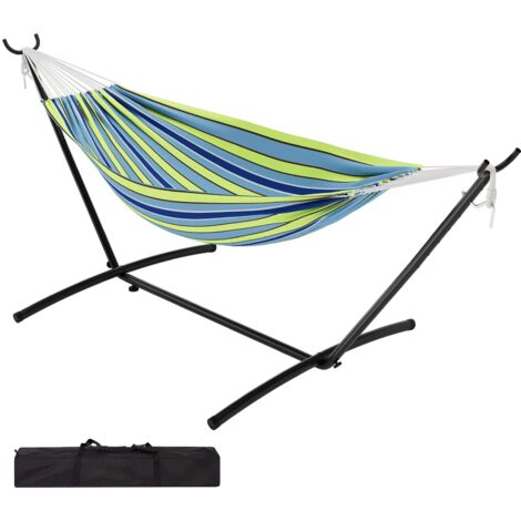 Amaca da giardino, letto sospeso robusto di facile installazione, amaca traspirante (Verde)