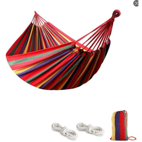 Amaca da giardino portatile e leggera, realizzata in tela, con cinghie che non danneggiano gli alberi e borsa per il trasporto, ideale per giardino, balcone, patio, spiaggia e escursioni.