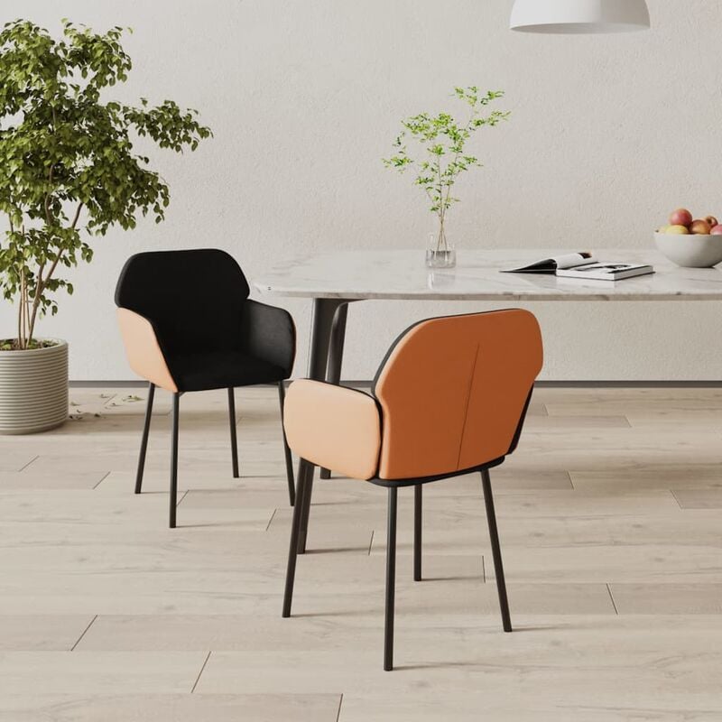 set 2 chaises élégantes dîner en tissu et couleurs similaires disponibles disponibles couleur : noir