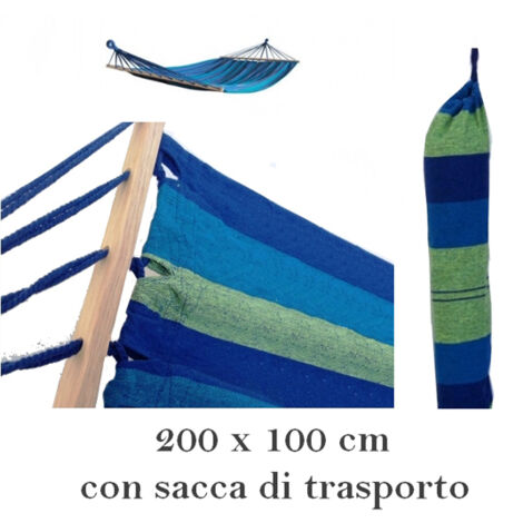 Amaca/Dondolo in tessuto con sacca 200x100cm Riposina Mare Blu - A49