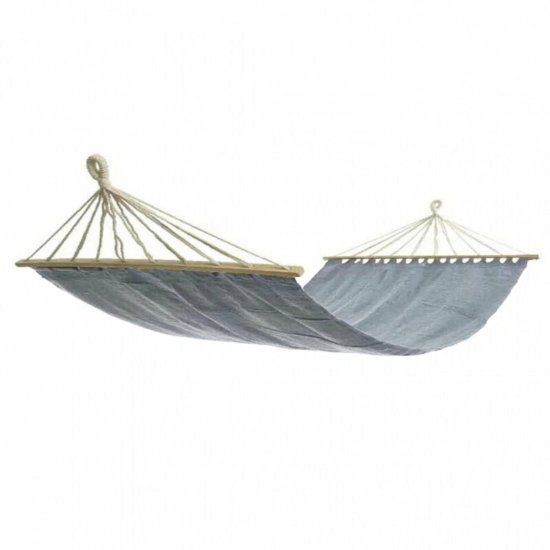 Gardeness - Amaca grande 200x150 cm con telo in cotone resistente Cami - Grigio