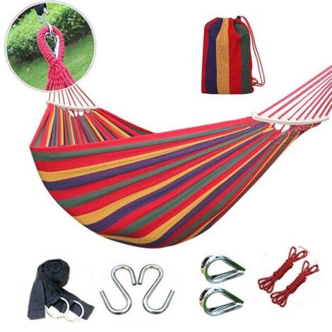 Amaca in tela per esterni da 260 x 80 cm, capacità di carico fino a 100 kg, amaca portatile con borsa per il trasporto per giardino, patio (rosso)