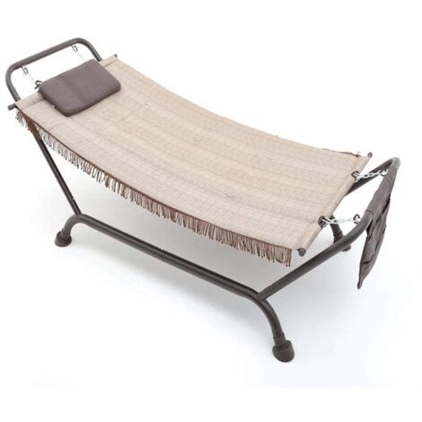 SALMAR AMACA BALI ACCIAIO ANTRACITE TELO GRIGO 230X98X82 CON CUSCINO E PORTA OGGETTI