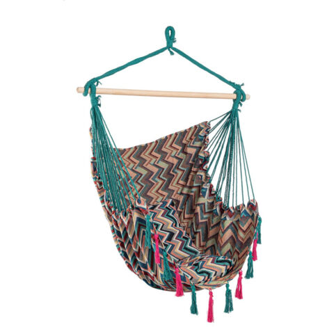 Amaca Sedia Sospesa da Giardino 120x146 cm in Poli-Cotone Santander