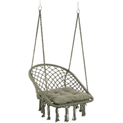Amaca Sedia Sospesa da Giardino 88x69x130 cm in Poli-Cotone Javier Verde