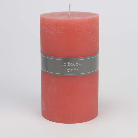 Amadeus - Bougie maxi cylindre Corail 10 X 17 cm (lot de 6)