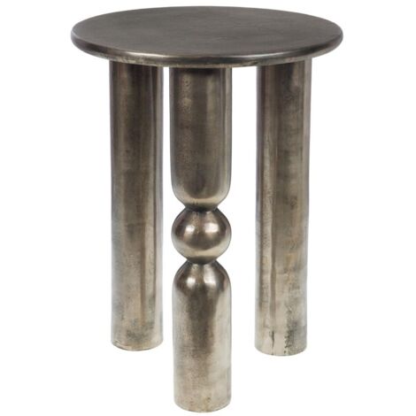 Amadeus - Bout de canapé sablier en aluminium argenté H55 cm Totem