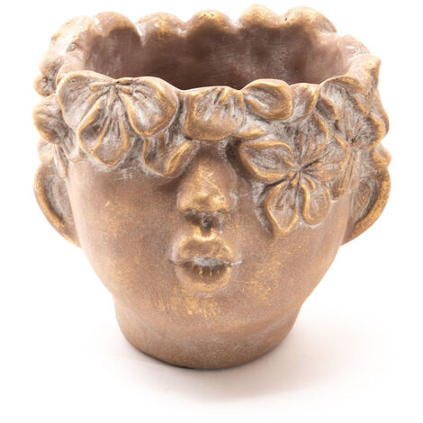 Amadeus - Cache pot bisous doré grand modèle