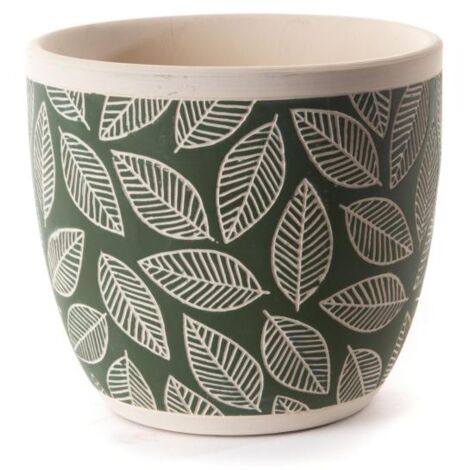 Amadeus - Cache pot Feuille vert