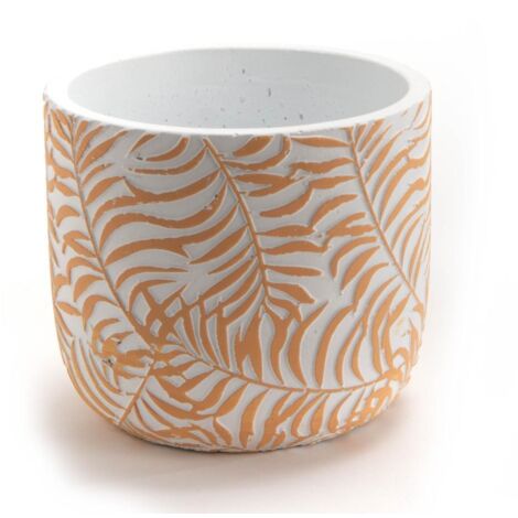 Amadeus - Cache-pot Feuilles jaune petit modèle (lot de 2)