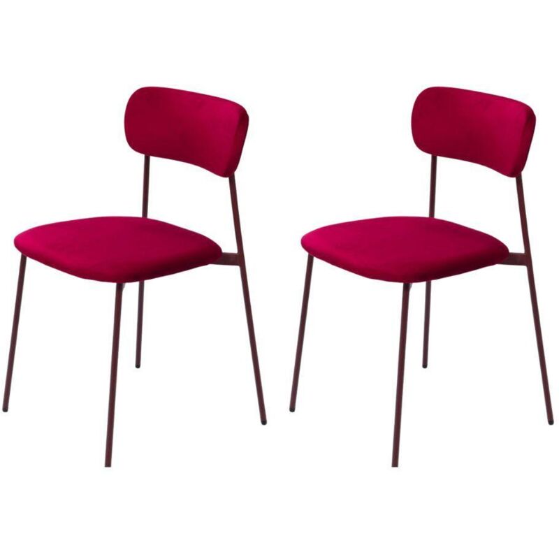 Amadeus - Chaise Elma framboise (lot de 2)