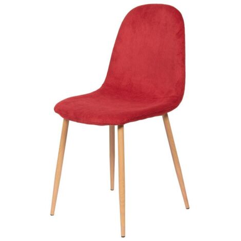Amadeus - Chaise Scala rouge en velour côtelé (lot de 6)