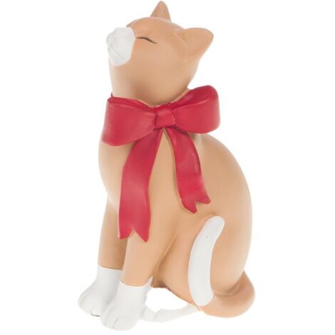 Amadeus - Chat Nala avec nœud en résine H13 cm