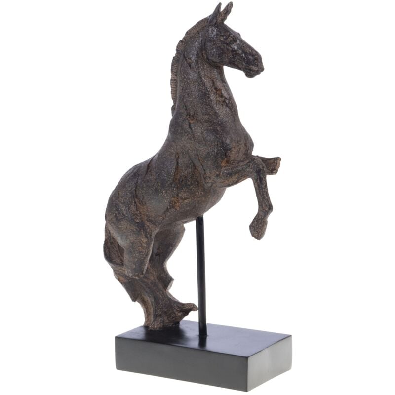 Cheval rustique cabre sur socle - Amadeus