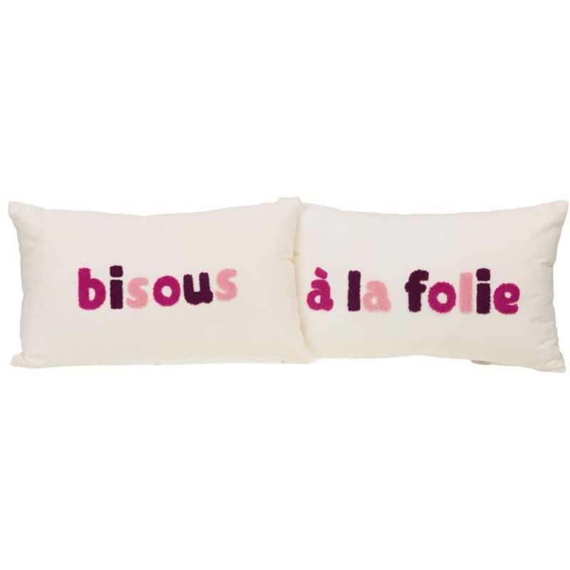 Coussin Bisous à la folie 30x50 cm (lot de 2) - Amadeus