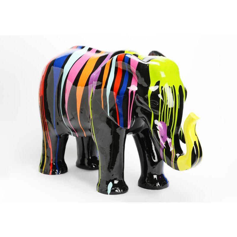 Eléphant noir trash 58 cm - Amadeus