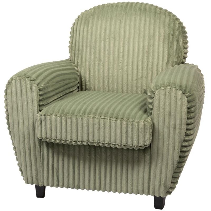 Fauteuil Club velours vert - Amadeus