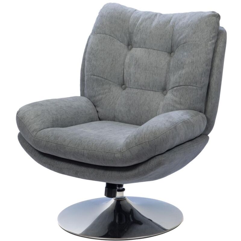 Fauteuil Magnum gris clair chrome - Amadeus