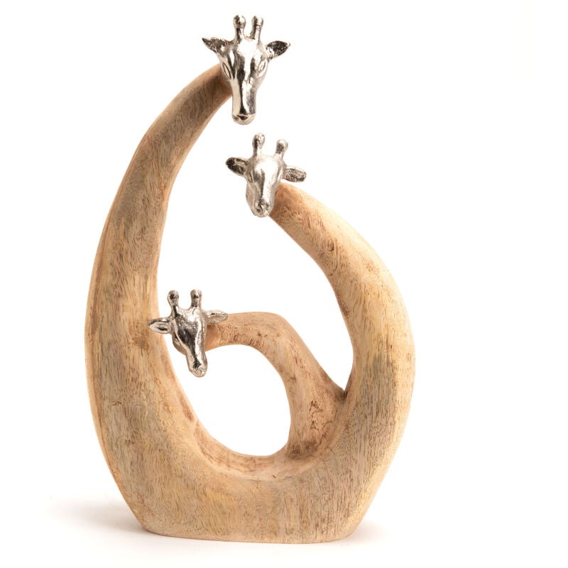 Girafe famille en bois - Amadeus