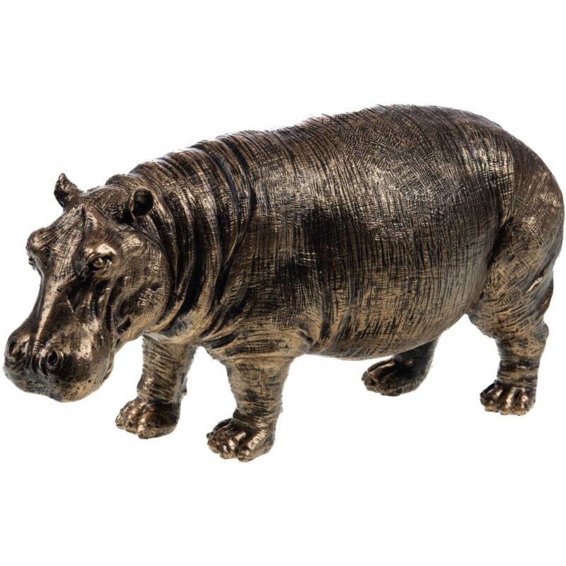 Amadeus - Hippopotame debout patine doré