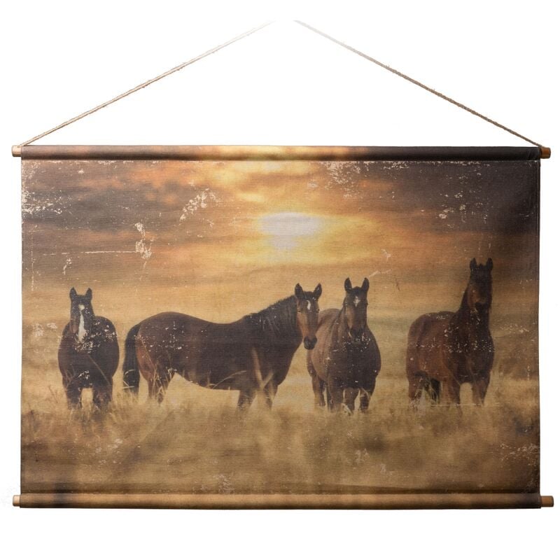 Kakemono Chevaux sauvage 80x120 cm - Amadeus