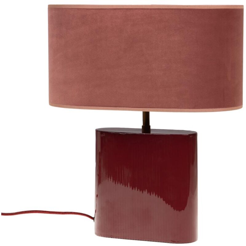 Amadeus - Lampe Paola bordeaux et abat-jour rose
