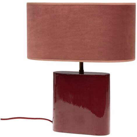 Amadeus - Lampe Paola bordeaux et abat-jour rose