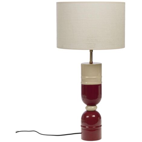 Amadeus - Lampe Smiles bordeaux avec abat-jour en jute  E2725W