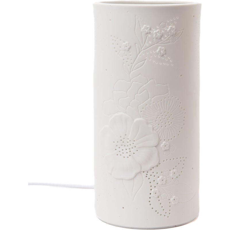 Amadeus - Lampe à poser blanche coquelicots