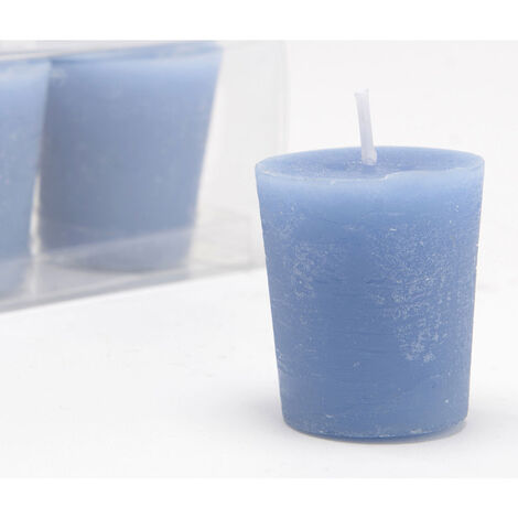 Amadeus - Lot de 4 bougies Votive 4,6 x 5,1 cm bleu mer - Bleu