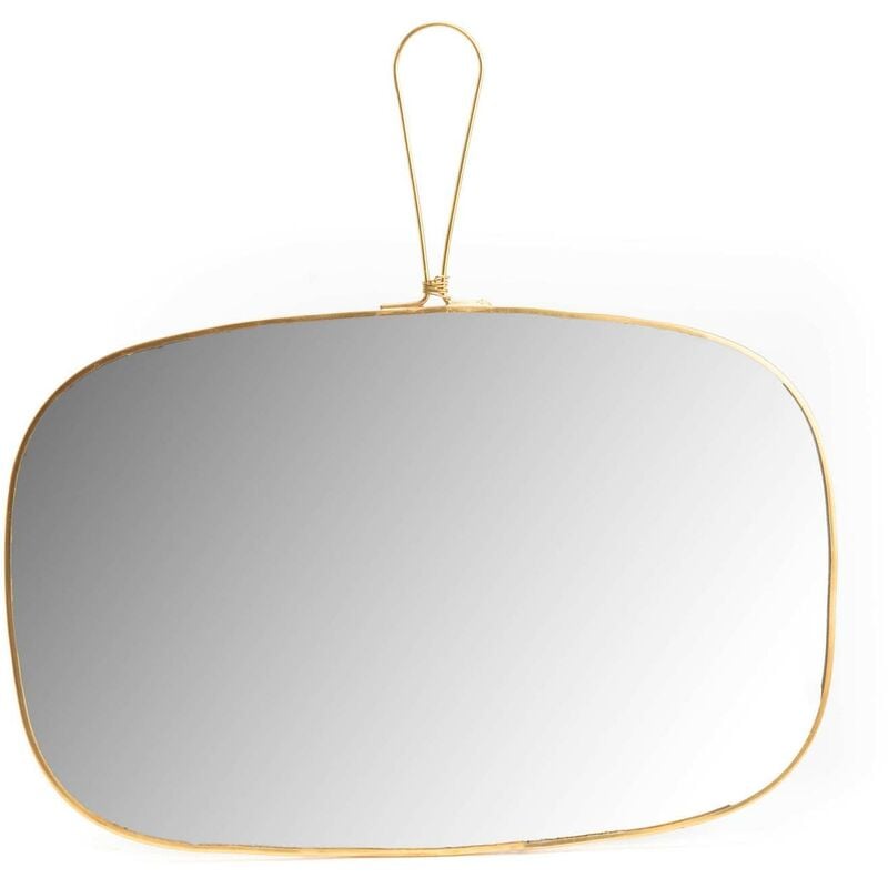 Miroir en verre et métal doré James 30 x 30 cm - Doré