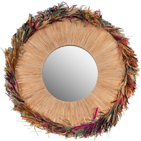 Amadeus - Miroir rond frou frou multicolore